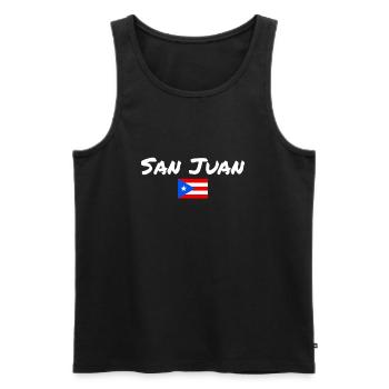 San Juan Puerto Rico Puerto Rican Flag - Men's Premium Organic Tank Top - black - Front - Michal (187cm)