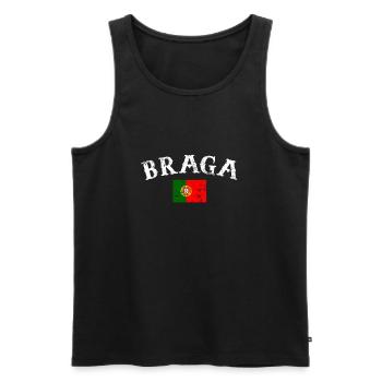 Braga Portugal Vintage drapeau portugais - Débardeur bio Premium Homme - noir - Devant - AI Model Male 178 light (178cm)