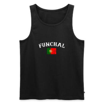 Funchal Portugal Vintage drapeau portugais - Débardeur bio Premium Homme - noir - Devant - Michal (187cm)