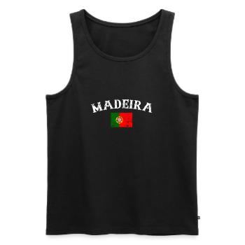 Madère Portugal Vintage drapeau portugais - Débardeur bio Premium Homme - noir - Devant - Michal (187cm)