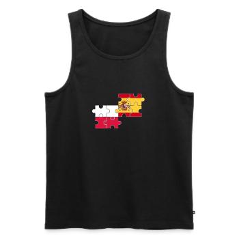 Pologne Espagne Drapeau Espagnol Polonais - Débardeur bio Premium Homme - noir - Devant - Michal (187cm)
