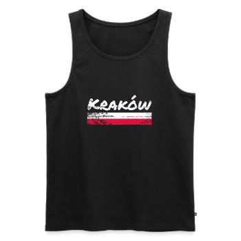 Krakow Vintage Polen Polnische Flagge Pole - Männer Premium Bio Tank Top - Schwarz - Vorne - Michal (187cm)
