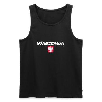 Warszawa Vintage Pologne polonais drapeau mât - Débardeur bio Premium Homme - noir - Devant - Michal (187cm)