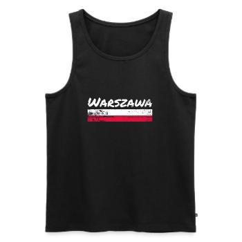 Warszawa Vintage Pologne polonais drapeau mât - Débardeur bio Premium Homme - noir - Devant - Michal (187cm)