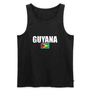 Guyane Vintage Guyanais drapeau guyanais - Débardeur bio Premium Homme - noir - Devant - AI Model Male 178 light (178cm)