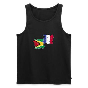 Guyane France Vintage Drapeau Français Guyanais - Débardeur bio Premium Homme - noir - Devant - Michal (187cm)