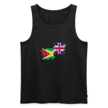 Guyane Royaume-Uni Vintage drapeau britannique guyanais - Débardeur bio Premium Homme - noir - Devant - AI Model Male 178 light (178cm)