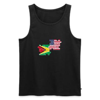 Drapeau de la Guyane USA Guyane américaine - Débardeur bio Premium Homme - noir - Devant - AI Model Male 178 light (178cm)