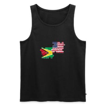 Guyane USA Vintage drapeau Guyane américaine - Débardeur bio Premium Homme - noir - Devant - AI Model Male 178 light (178cm)