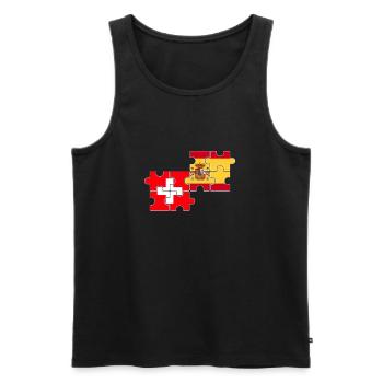 Schweiz Spanien Flagge Spanier Schweizer - Männer Premium Bio Tank Top - Schwarz - Vorne - Michal (187cm)
