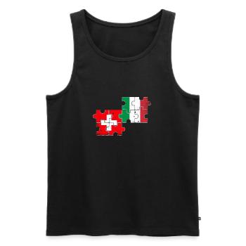 Suisse Italie Vintage Drapeau Italien Suisse - Débardeur bio Premium Homme - noir - Devant - Michal (187cm)