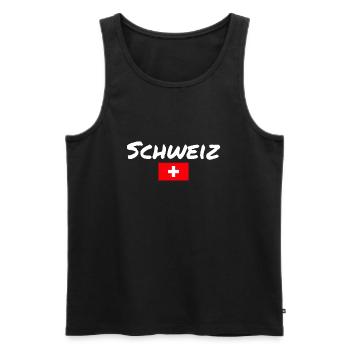 Suisse Drapeau suisse Suisse - Débardeur bio Premium Homme - noir - Devant - AI Model Male 178 light (178cm)