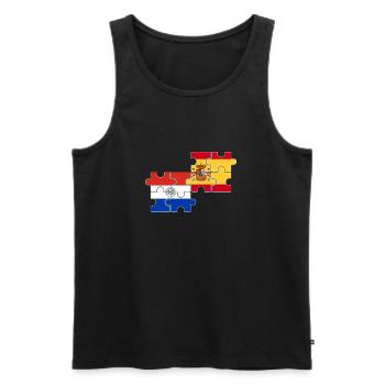 Paraguay Espagne Drapeau espagnol Paraguayen - Débardeur bio Premium Homme - noir - Devant - AI Model Male 178 light (178cm)