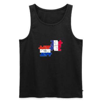 Paraguay France Drapeau Français Paraguayen - Débardeur bio Premium Homme - noir - Devant - AI Model Male 178 light (178cm)