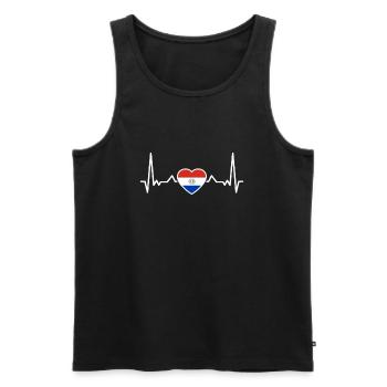 Paraguay Heartbeat Drapeau du Paraguay Paraguayen - Débardeur bio Premium Homme - noir - Devant - AI Model Male 178 light (178cm)