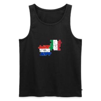 Paraguay Italie Vintage drapeau Paraguayen - Débardeur bio Premium Homme - noir - Devant - AI Model Male 178 light (178cm)