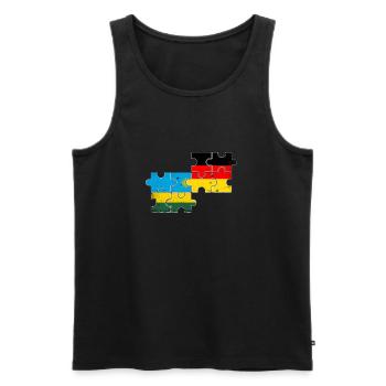 Ruanda Deutschland Vintage Flagge Deutsch Ruandese - Männer Premium Bio Tank Top - Schwarz - Vorne - Michal (187cm)