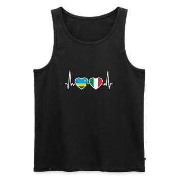 Ruanda Italien Vintage Herzschlag Flagge Ruandese - Männer Premium Bio Tank Top - Schwarz - Vorne - AI Model Male 178 light (178cm)