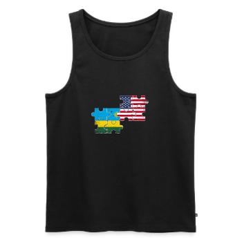 Rwanda USA Vintage Flagge Amerikanisch Ruandisch - Männer Premium Bio Tank Top - Schwarz - Vorne - AI Model Male 178 light (178cm)