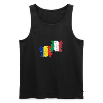 Romania Italy Vintage Flag Italian Romanian - Men's Premium Organic Tank Top - black - Front - AI Model Male 178 light (178cm)