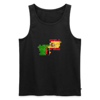 Sambia Spanien Vintage Flagge Spanier Sambier - Männer Premium Bio Tank Top - Schwarz - Vorne - AI Model Male 178 light (178cm)