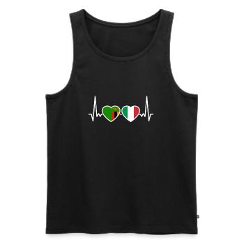 Sambia Italien Herzschlag Flagge Italiener Sambier - Männer Premium Bio Tank Top - Schwarz - Vorne - AI Model Male 178 light (178cm)