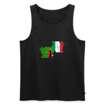 Sambia Italien Vintage Flagge Italiener Sambier - Männer Premium Bio Tank Top - Schwarz - Vorne - AI Model Male 178 light (178cm)