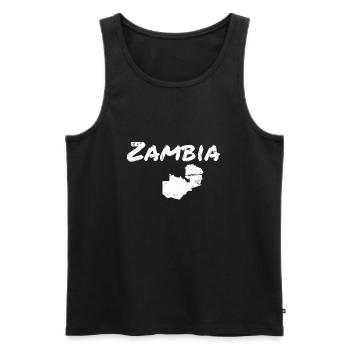 Zambia Vintage Karte Sambia Sambische Sambier - Männer Premium Bio Tank Top - Schwarz - Vorne - AI Model Male 178 light (178cm)