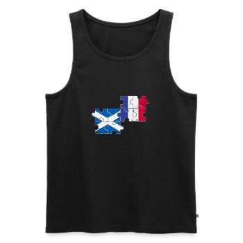 Scotland France Vintage Flag Scots - Men's Premium Organic Tank Top - black - Front - Michal (187cm)