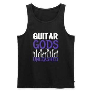 Guitar Gods Unleashed - Gitarrendesign - Männer Premium Bio Tank Top - Schwarz - Vorne - AI Model Male 178 light (178cm)