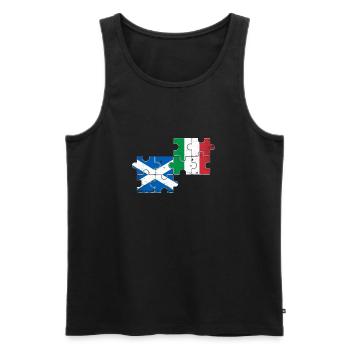 Scotland Italy Vintage Flag Scots - Men's Premium Organic Tank Top - black - Front - Michal (187cm)