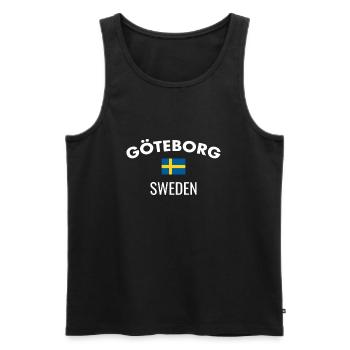 Göteborg, Suède, Suède, Suède, Suède - Débardeur bio Premium Homme - noir - Devant - AI Model Male 178 light (178cm)
