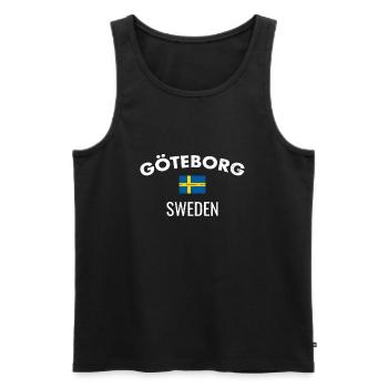 Göteborg Suède Vintage Suède drapeau Suède - Débardeur bio Premium Homme - noir - Devant - Michal (187cm)
