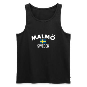 Malmö Sweden Schweden Schwedische Flagge Schwede - Männer Premium Bio Tank Top - Schwarz - Vorne - Michal (187cm)