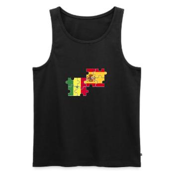 Senegal Spain flag Spaniards Senegalese - Men's Premium Organic Tank Top - black - Front - AI Model Male 178 light (178cm)