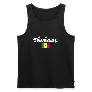 Sénégal Sénégal Drapeau du Sénégal - Débardeur bio Premium Homme - noir - Devant - AI Model Male 178 light (178cm)