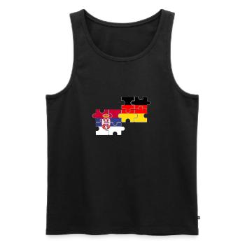 Serbia Germany Flag German Serb - Men's Premium Organic Tank Top - black - Front - AI Model Male 178 light (178cm)
