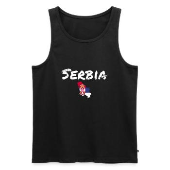 Serbie Vintage carte Serbie drapeau Serbie - Débardeur bio Premium Homme - noir - Devant - AI Model Male 178 light (178cm)
