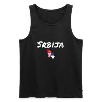 Srbija Vintage Karte Serbische Flagge Serbe - Männer Premium Bio Tank Top - Schwarz - Vorne - AI Model Male 178 light (178cm)