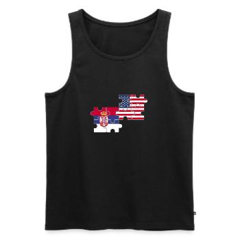 Serbia USA Flag American Serb - Men's Premium Organic Tank Top - black - Front - AI Model Male 178 light (178cm)