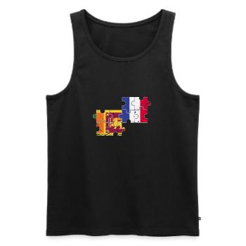 Sri Lanka France Vintage Flag Sri Lankan - Men's Premium Organic Tank Top - black - Front - AI Model Male 178 light (178cm)
