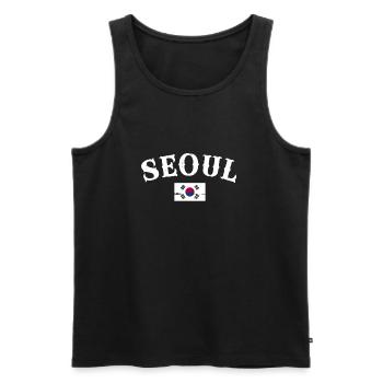 Seoul Vintage Südkorea Flagge Koreaner - Männer Premium Bio Tank Top - Schwarz - Vorne - Michal (187cm)
