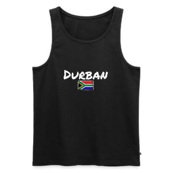 Durban Vintage South Africa South Africa Flag - Men's Premium Organic Tank Top - black - Front - AI Model Male 178 light (178cm)