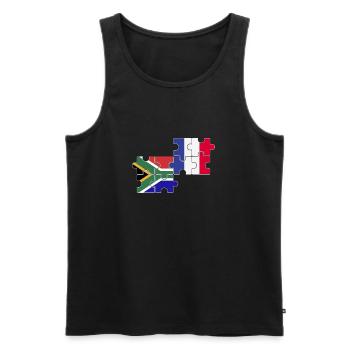 South Africa France Flag French South African - Men's Premium Organic Tank Top - black - Front - Michal (187cm)