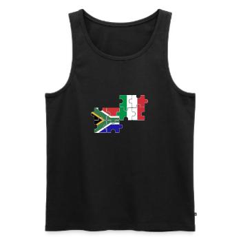 South Africa Italy Flag Italians South African - Men's Premium Organic Tank Top - black - Front - Michal (187cm)