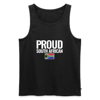 Proud South African South Africa Flag - Men's Premium Organic Tank Top - black - Front - Michal (187cm)
