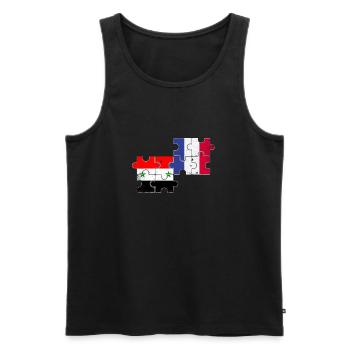 Syrie France Vintage Drapeau Français Syrien - Débardeur bio Premium Homme - noir - Devant - AI Model Male 178 light (178cm)