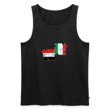 Syrie Italie Vintage drapeau italien syriens - Débardeur bio Premium Homme - noir - Devant - AI Model Male 178 light (178cm)