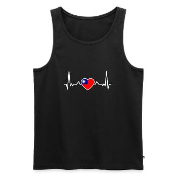 Taïwan Heartbeat Drapeau taïwanais Taïwanais - Débardeur bio Premium Homme - noir - Devant - AI Model Male 178 light (178cm)
