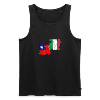Taïwan Italie Vintage drapeau italien taïwanais - Débardeur bio Premium Homme - noir - Devant - AI Model Male 178 light (178cm)